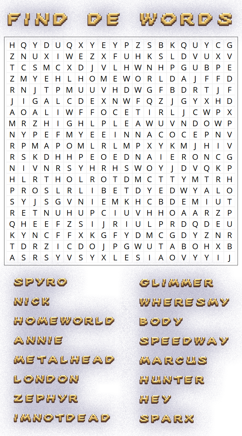 a spyro x invisible word finder